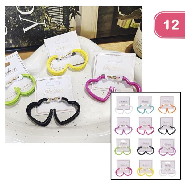 HEART HOOP EARRING (12 UNITS)