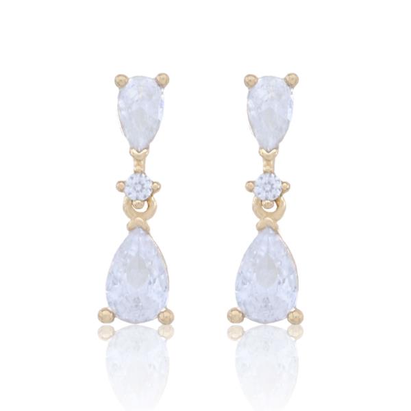 DOUBLE TEARDROP CRYSTAL EARRING