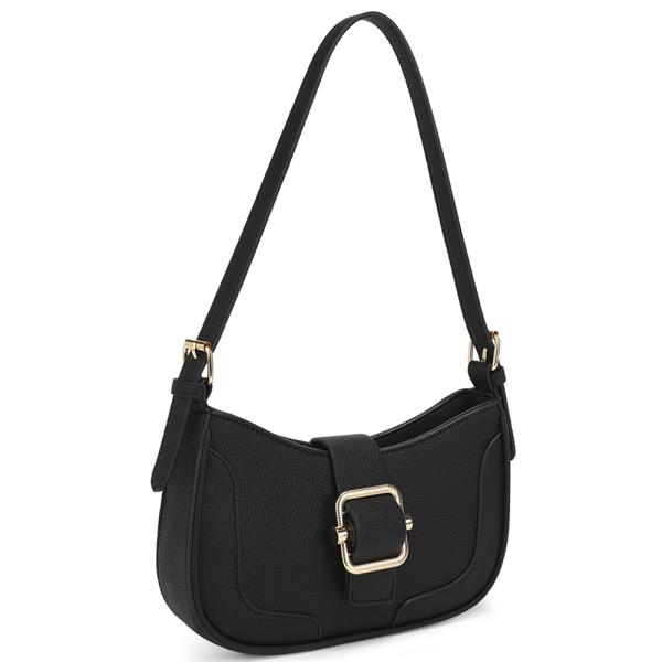 SMOOTH BUCKLE DESIGN SHOULDER BAG