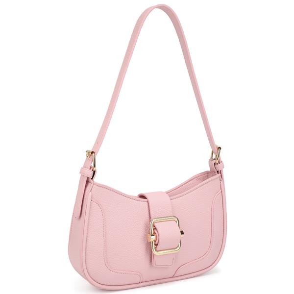 SMOOTH BUCKLE DESIGN SHOULDER BAG