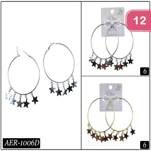 STAR HOOP EARRING (12 UNITS)