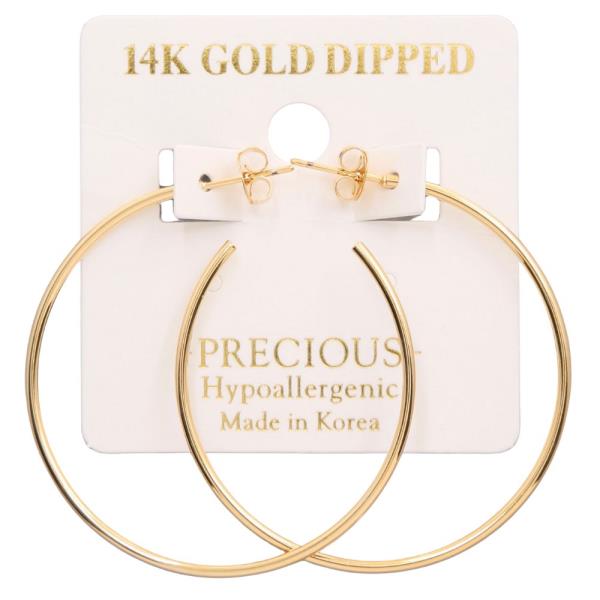 14K GOLD DIPPED OPEN HOOP EARRING
