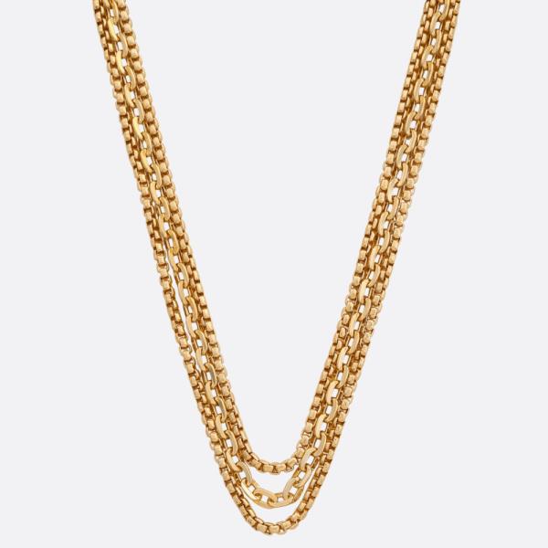 3 LAYERED METAL CHAIN NECKLACE