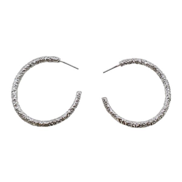 TEXTURED OPEN HOOP EARRING