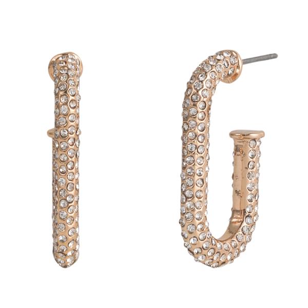 RHINESTONE OPEN OVAL EARRING