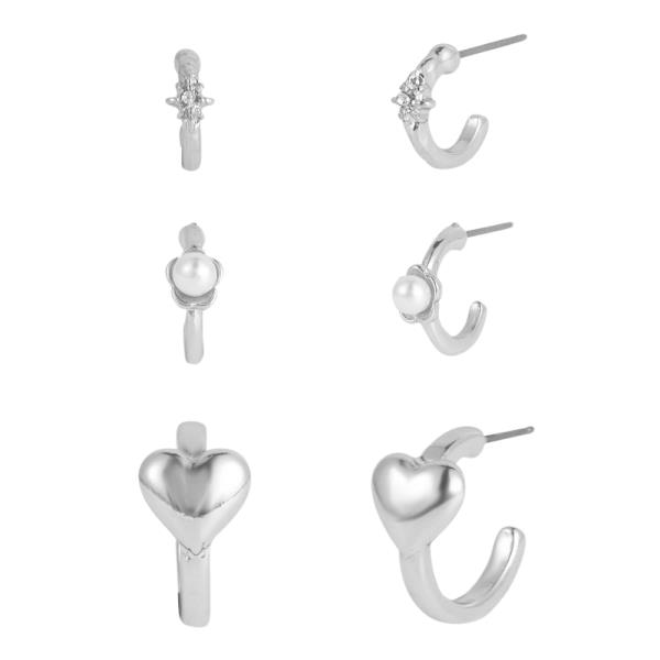 HEART SHAPE MINI HOOP EARRING SET