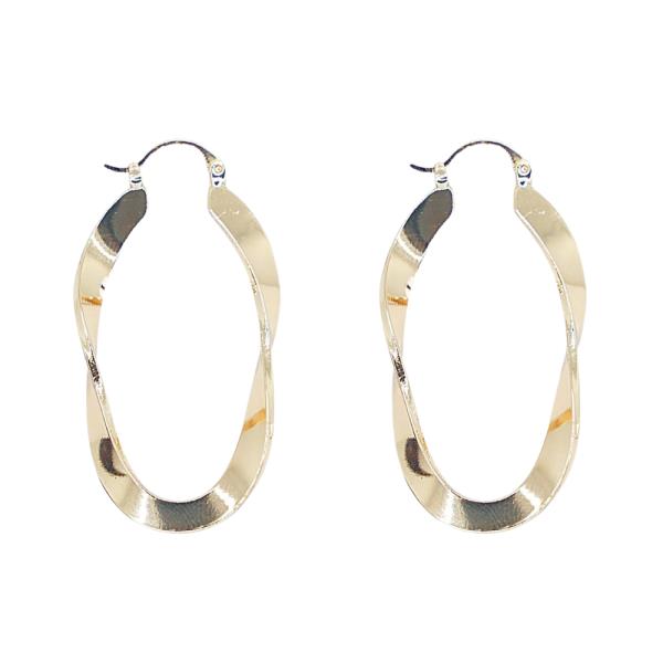 BENT METAL HOOP EARRING