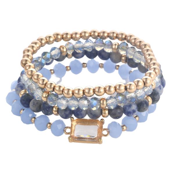 CRYSTAL BALL BEADED BRACELET SET