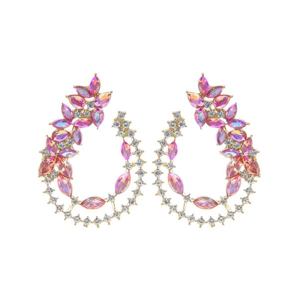 MULTI TEARDROP SHAPE STONE EARRING