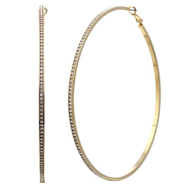 95MM CHANNEL SET HOOP EARRING