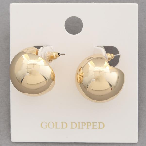 BALL BEAD METAL GOLD DIPPED EARRING