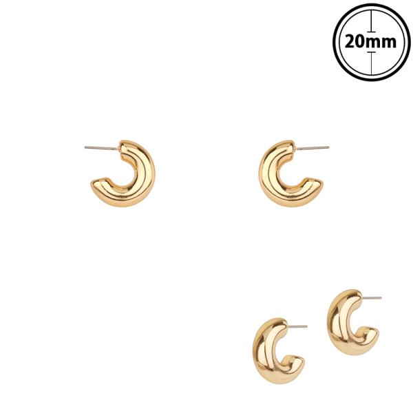 MINI PIPE OPEN HOOP GOLD DIPPED EARRING