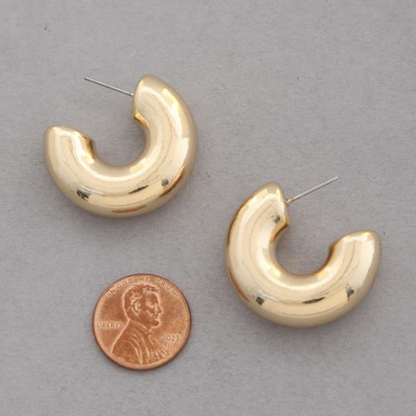 PIPE OPEN HOOP GOLD DIPPED EARRING