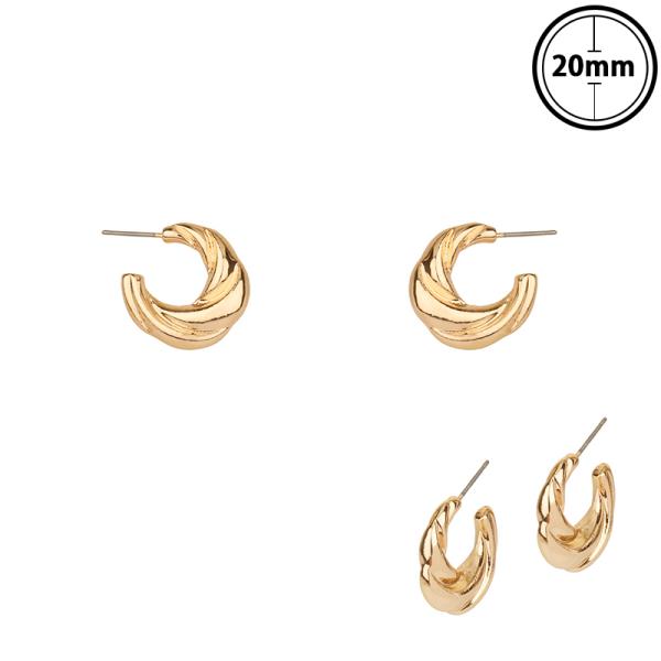 METAL TWISTED HOOP EARRING