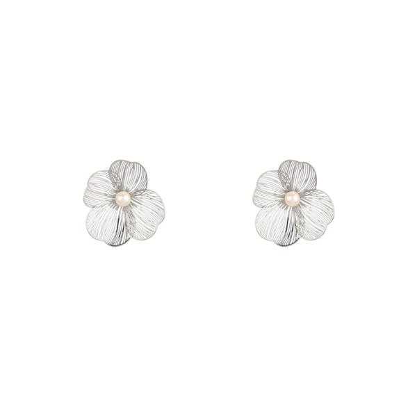 FLOWER PEARL BEAD GOLD DIPPED EARRING