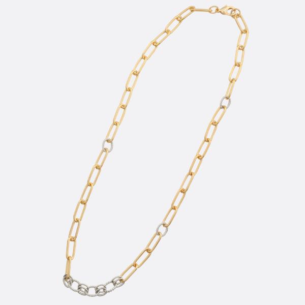 SODAJO CIRCLE OVAL LINK GOLD DIPPED NECKLACE