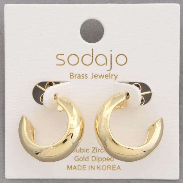 SODAJO OPEN HOOP GOLD DIPPED EARRING