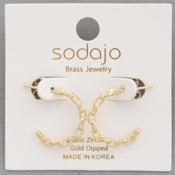 SODAJO CHAIN LINK GOLD DIPPED EARRING