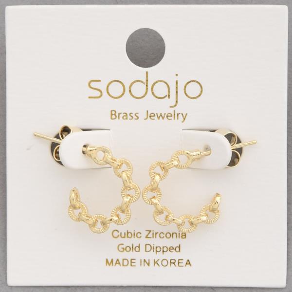 SODAJO OPEN HOOP GOLD DIPPED EARRING