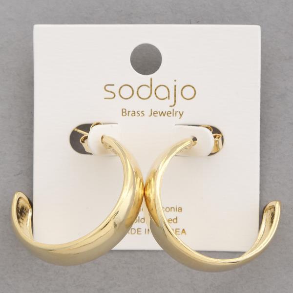 SODAJO METAL HOOP GOLD DIPPED EARRING