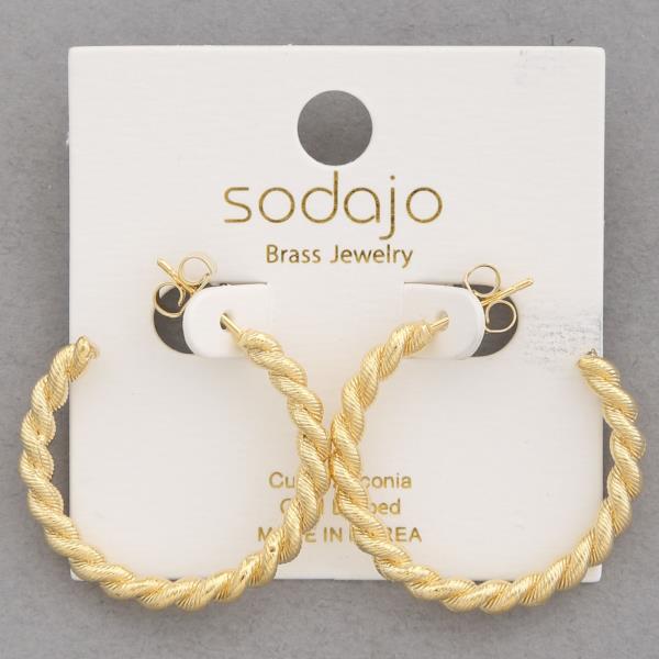 SODAJO TWISTED LINK GOLD DIPPED HOOP EARRING