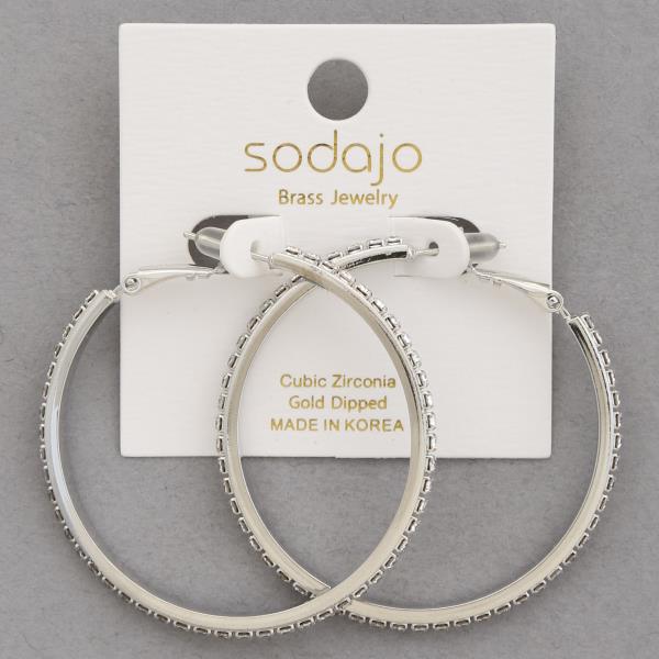 SODAJO RHINESTONE EDGE GOLD DIPPED EARRING