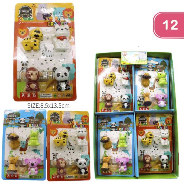 ANIMAL ERASER SET (12 UNITS)