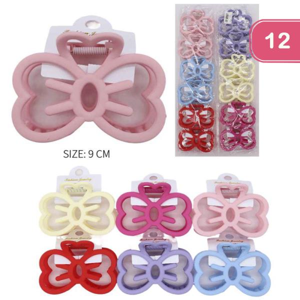 RIBBON HAIR CLAW JAW CLIP (12 UNITS)