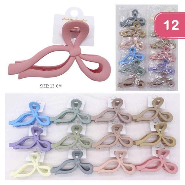 RIBBON HAIR CLAW JAW CLIP (12 UNITS)