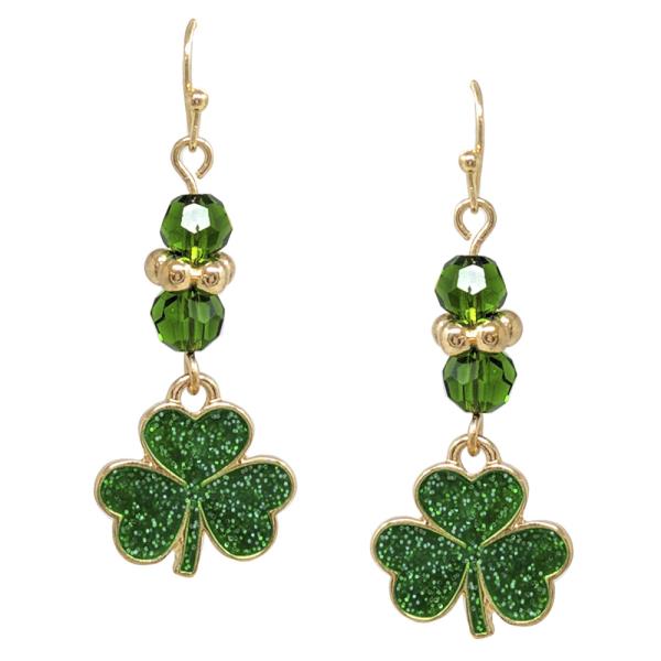 ST. PATRICK`S DAY CLOVER EARRING