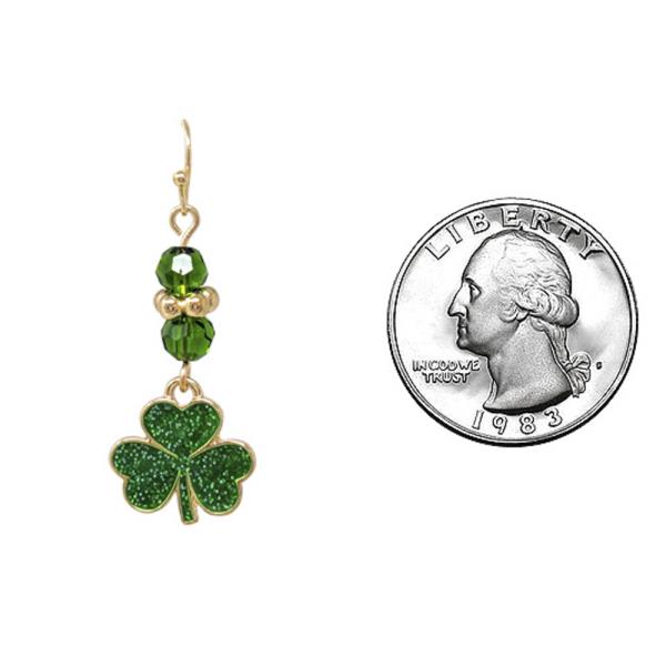 ST. PATRICK`S DAY CLOVER EARRING