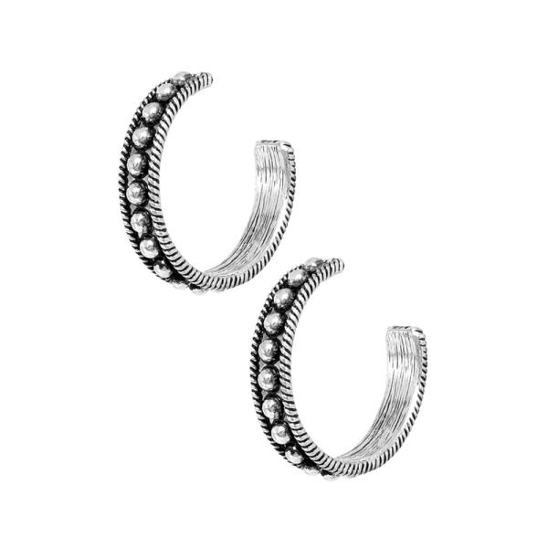 WESTERN ROPE BALL HOOP EARRING