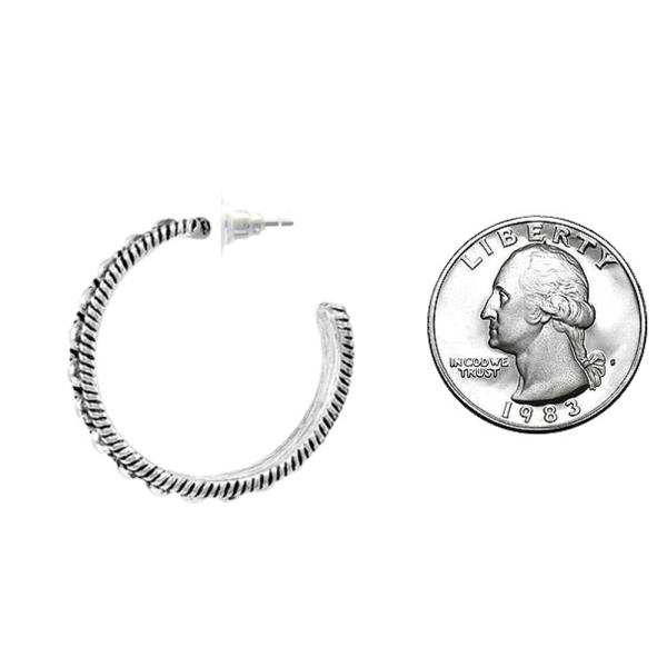 WESTERN ROPE BALL HOOP EARRING