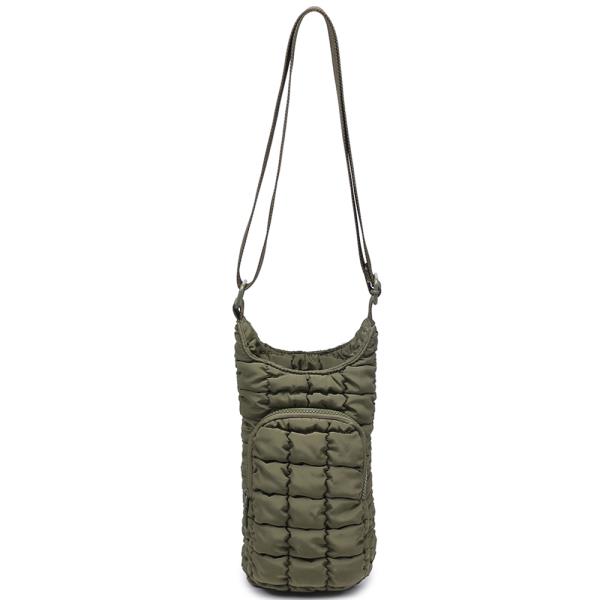 QUILTED PUFF CUSHION CUP HOLDER CROSSBODY BAG