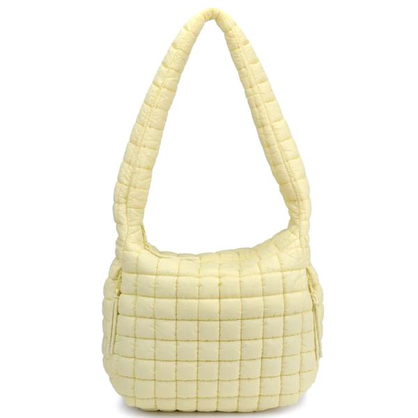 QUILTED CUSHION DESIGN LEDA HOBO BAG