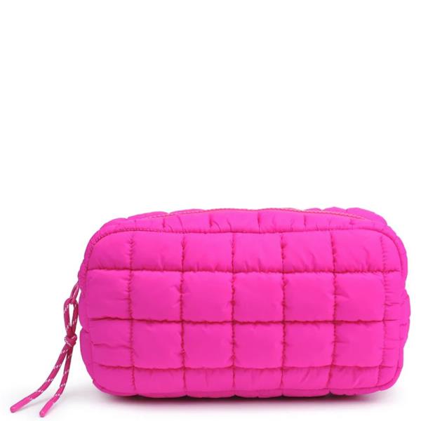 QUILTED CUSHION PUFFER DESIGN POUCH BAG