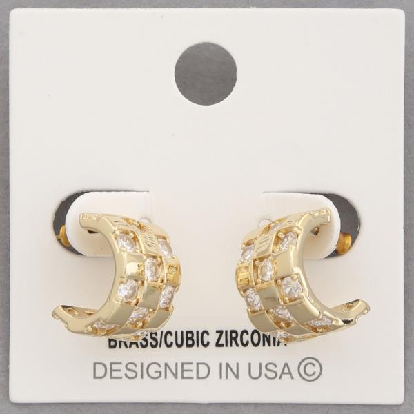 CZ WIDE OPEN HOOP EARRING