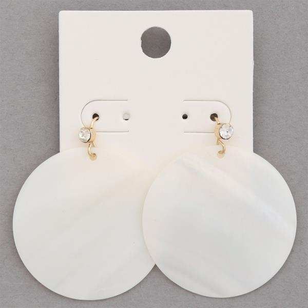 MOTHER OF PEARL ROUND DANGLE EARRING