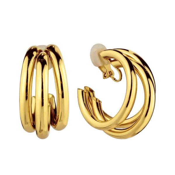 METAL LAYERED RING CLIP-ON EARRING