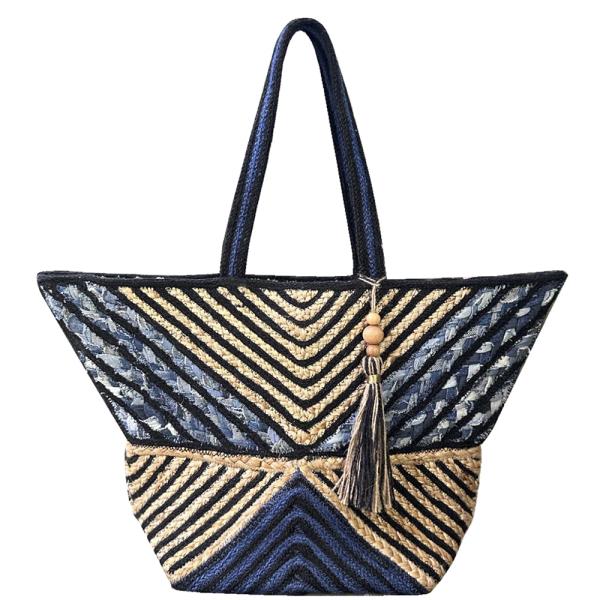 STYLISH SHAPE PATTERN TASSEL TOTE BAG