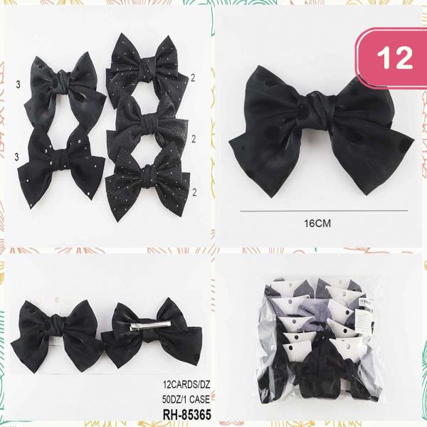 RIBBON HAIR BOW PIN (12 UNITS)