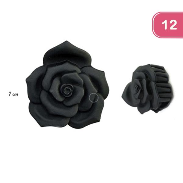 ROSE HAIR CLAW JAW CLIP (12 UNITS)