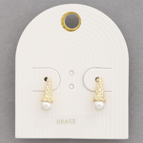 PEARL BEAD METAL EARRING