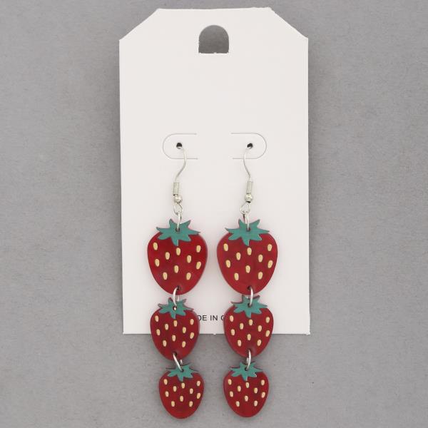 STRAWBERRY LINK DANGLE EARRING