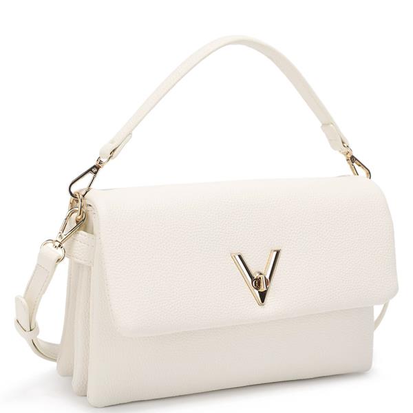 V TEXTURED HANDLE SATCHEL