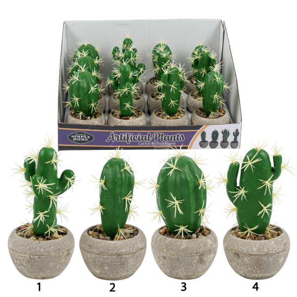 SIMPLY HOME ARTIFICIAL CACTUS POTTED PLANTS