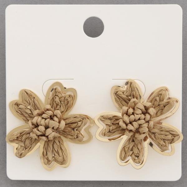 RAFFIA FLOWER EARRING