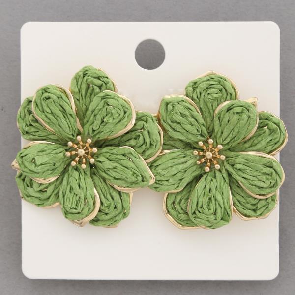 FLOWER RAFFIA EARRING