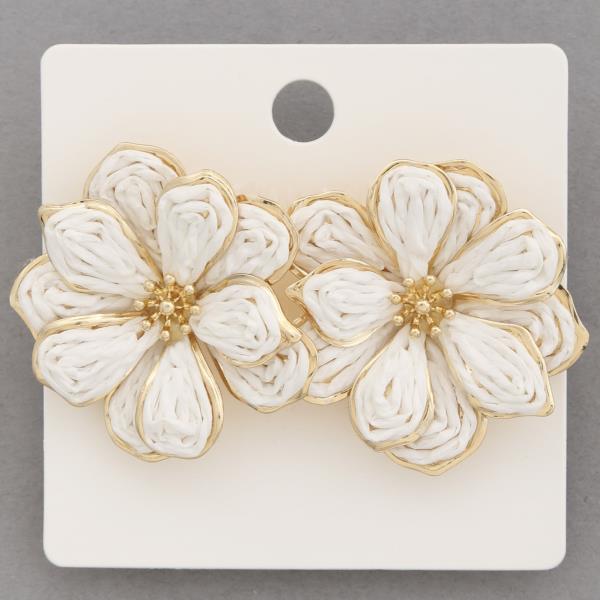 FLOWER RAFFIA EARRING