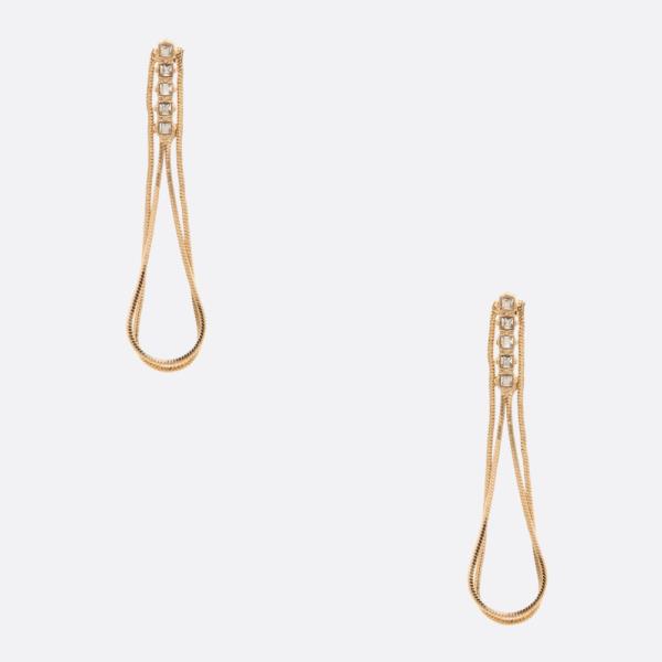 DOUBLE LOOP METAL DANGLE EARRING